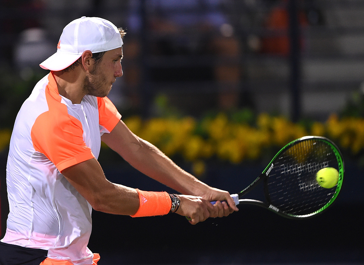 dubai, united arab emirates - march 03:  lucas pouille of france