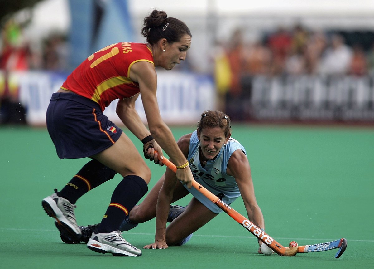 madrid, spain - october 08: ester termens (l) of spain is tackle
