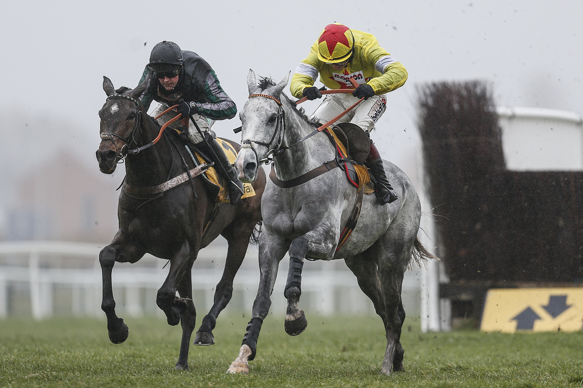 newbury, england - february 10:  nico de boinville riding altior