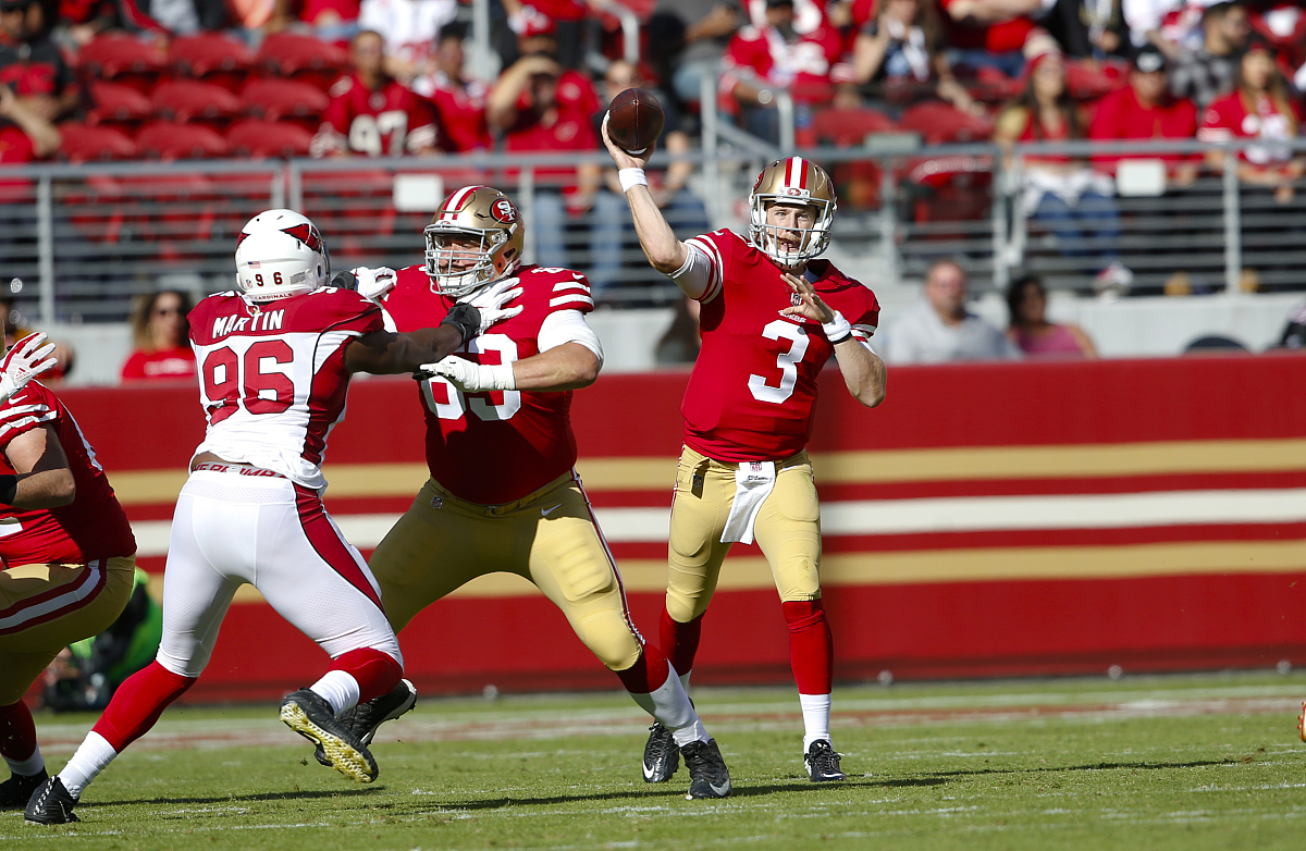 santa clara, ca - november 5: c.j. beathard #3 of the san franci
