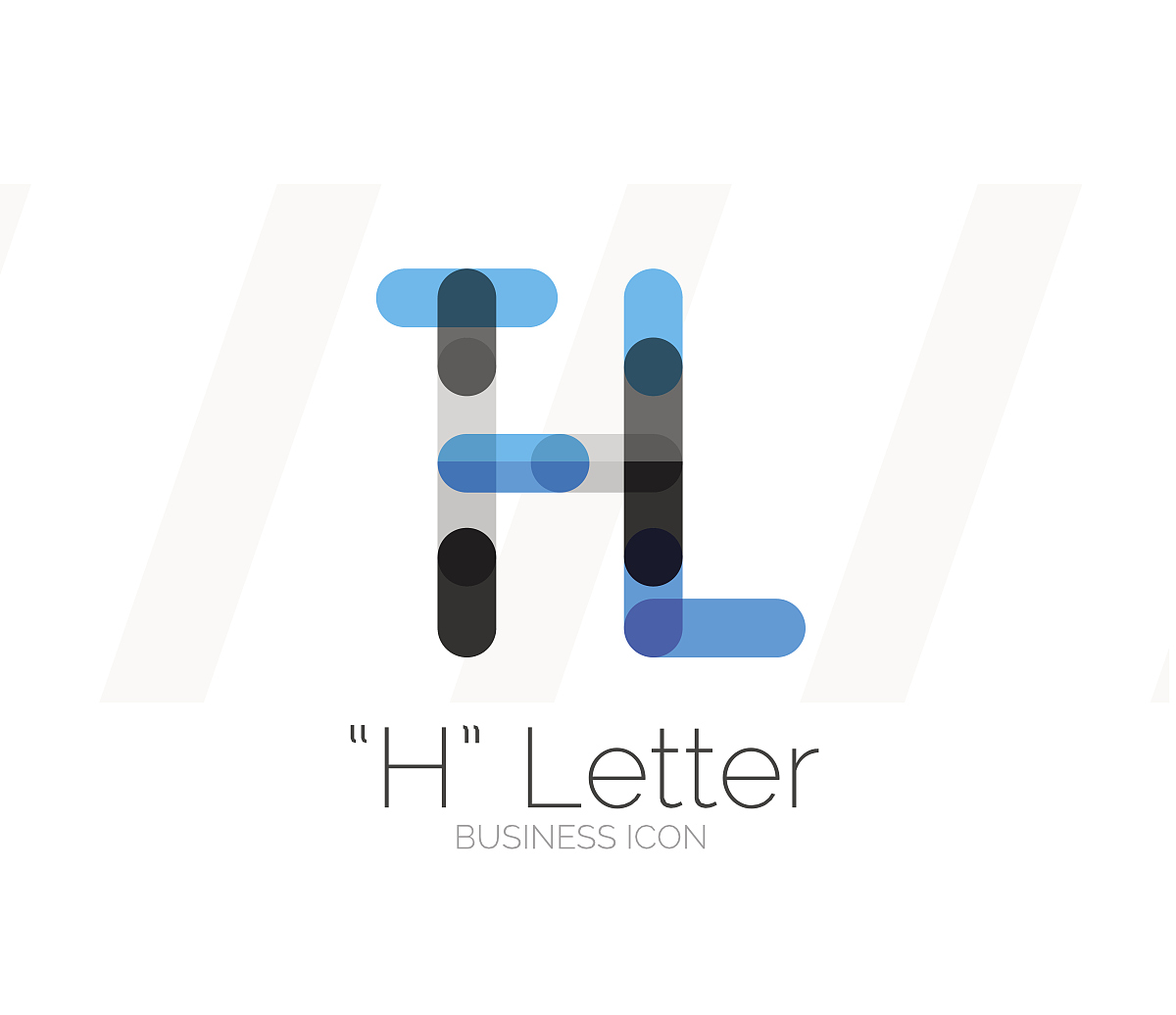 h letter icon, minimal line design