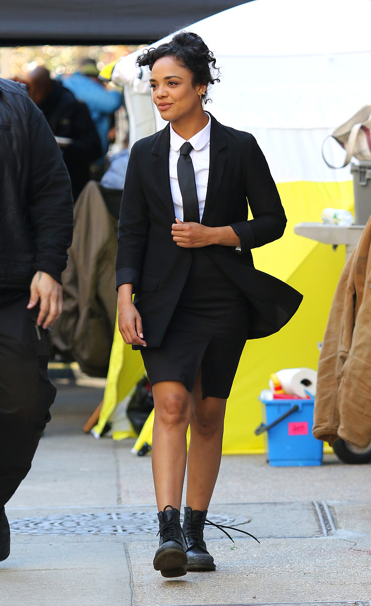 当地时间2018年10月24日,美国,泰莎·汤普森(tessa thompson)拍摄电影