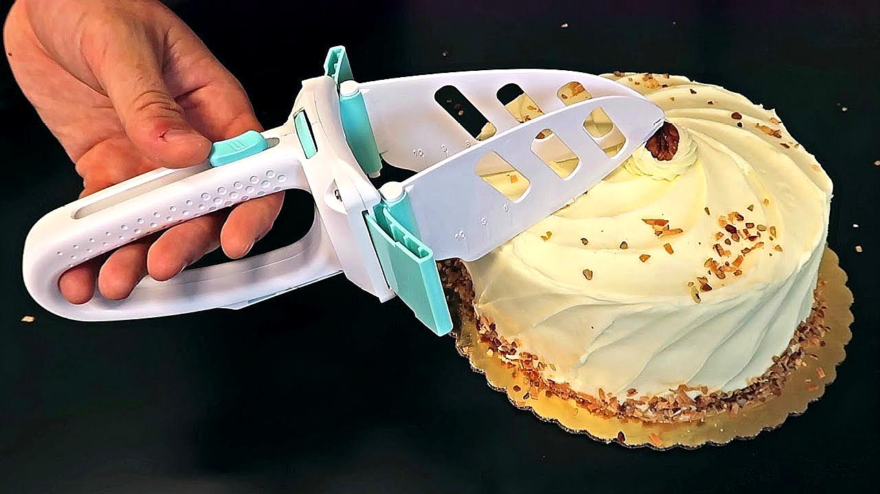 老外发明的切蛋糕神器,“一刀”下去,画面真令人尴尬