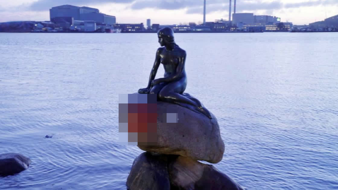 【愤怒!丹麦地标“小美人鱼”遭人涂写“港独”标语,当地警方介入】当地时间13日,丹麦最著名