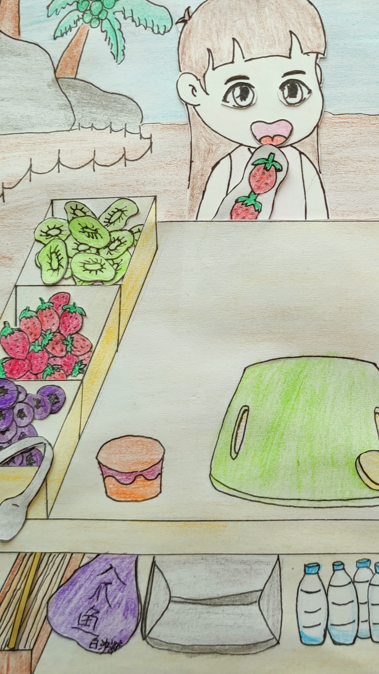 #手绘动画#手绘定格动画,八爪鱼街头摆地摊,一个上午赚了2元钱