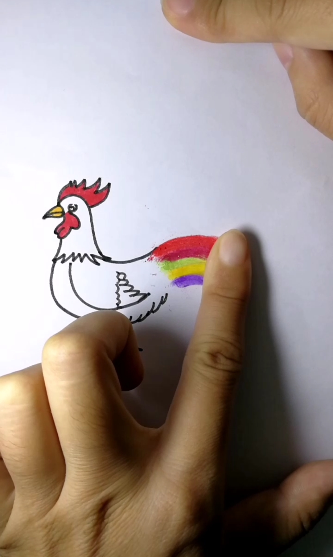 手指也能画鸡?
