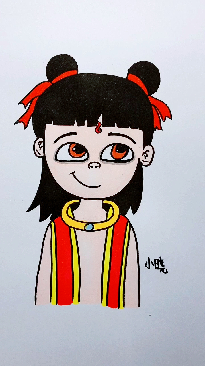 #画画原来如此简单#简笔画哪吒