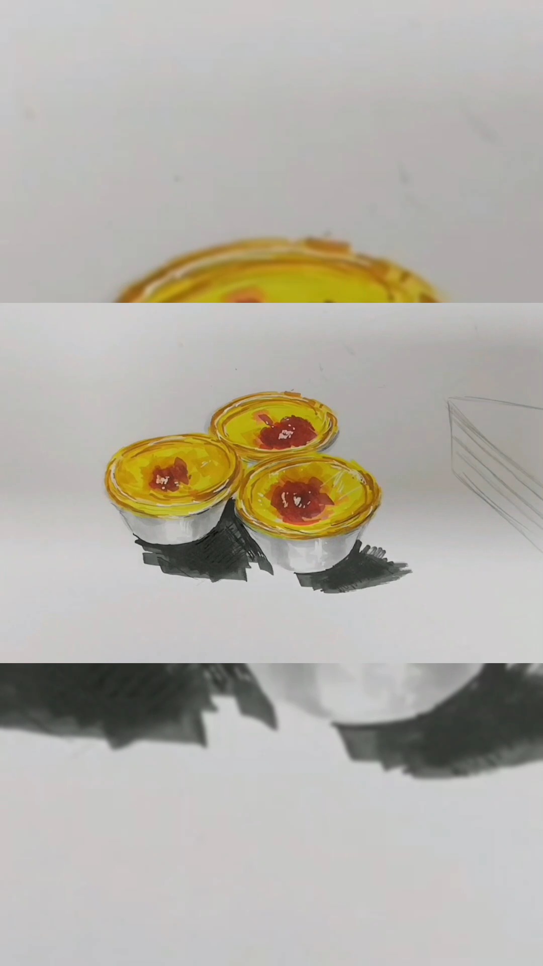 #手绘#【艾尔斯马克绘】马克笔蛋挞手绘欣赏