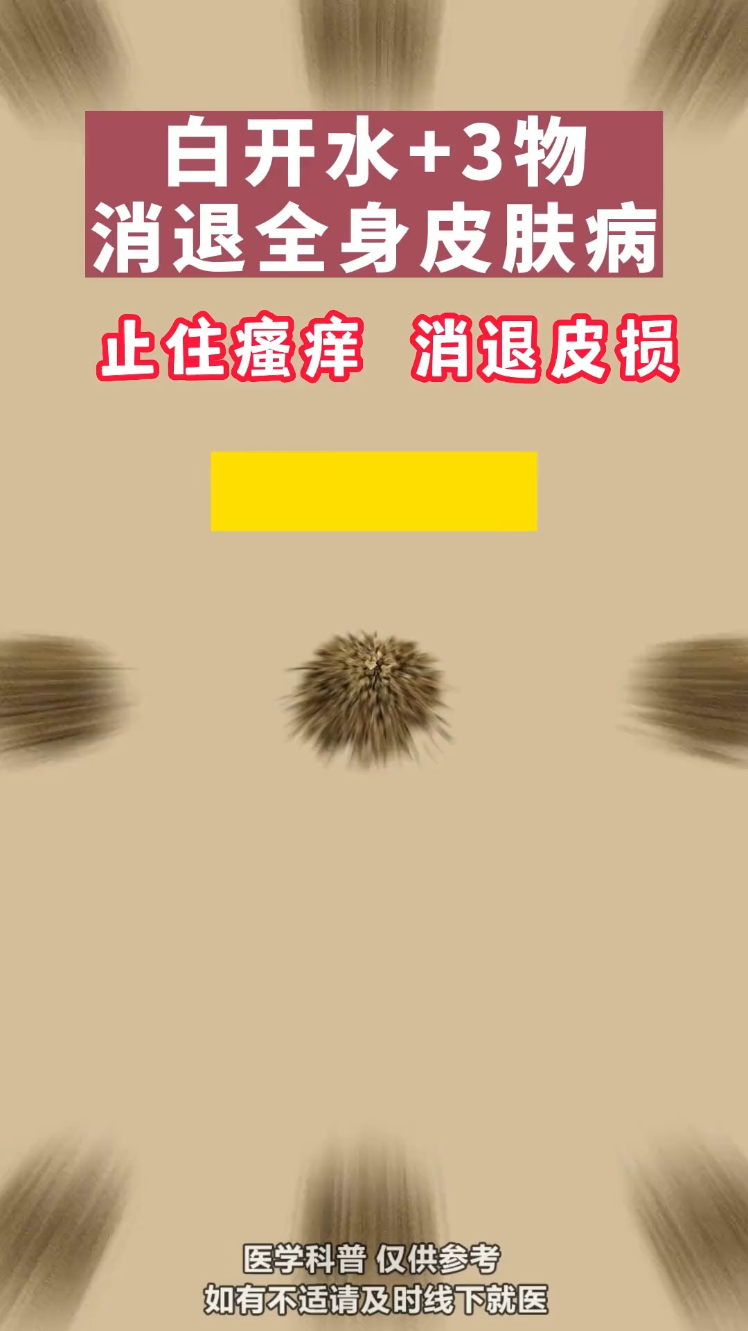 #皮肤病#白开水+这三物中草药，止住瘙痒，消退皮损！