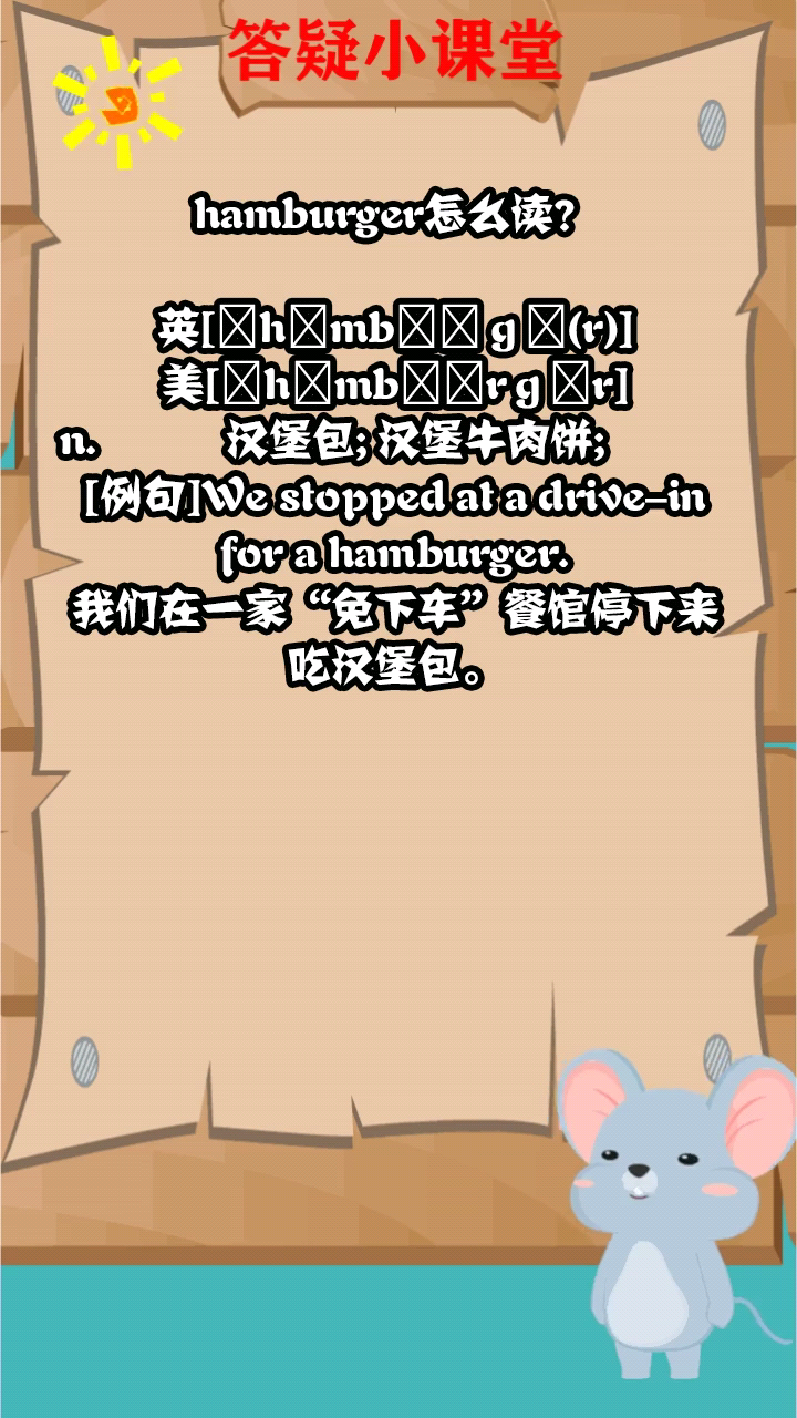 hamburger怎么读?