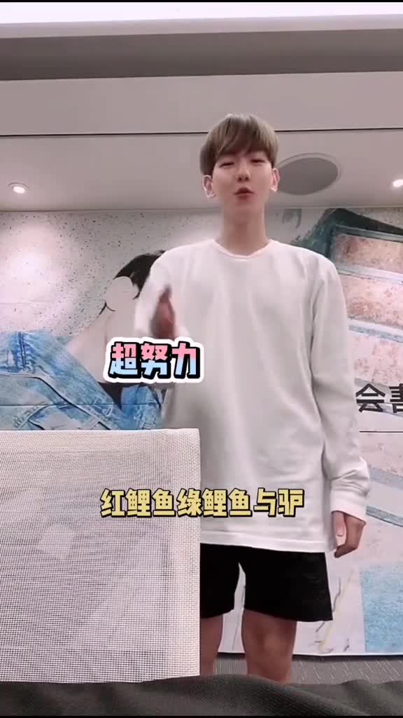 #边伯贤尝试绕口令“红鲤鱼绿鲤鱼与驴”,超努力!最后是拜了个早年吗太可爱了