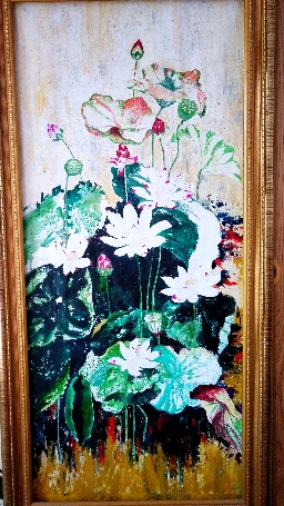 #画画原来如此简单#画荷花的教程,画荷花的过程,没有拍视频把照片剪辑成视频#油画 #丙烯画