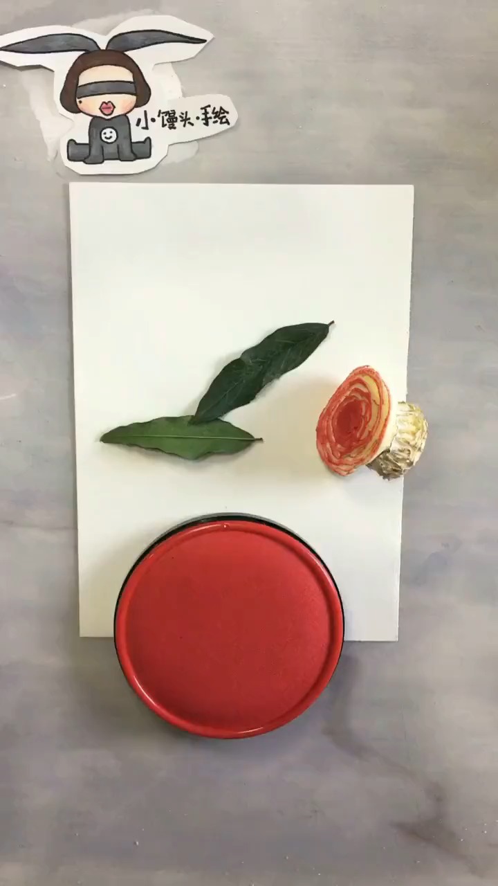 #手绘#不会画画没关系,白菜树叶来帮你