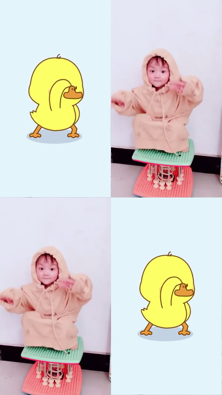 我家的小黄鸭   还是比较配合的