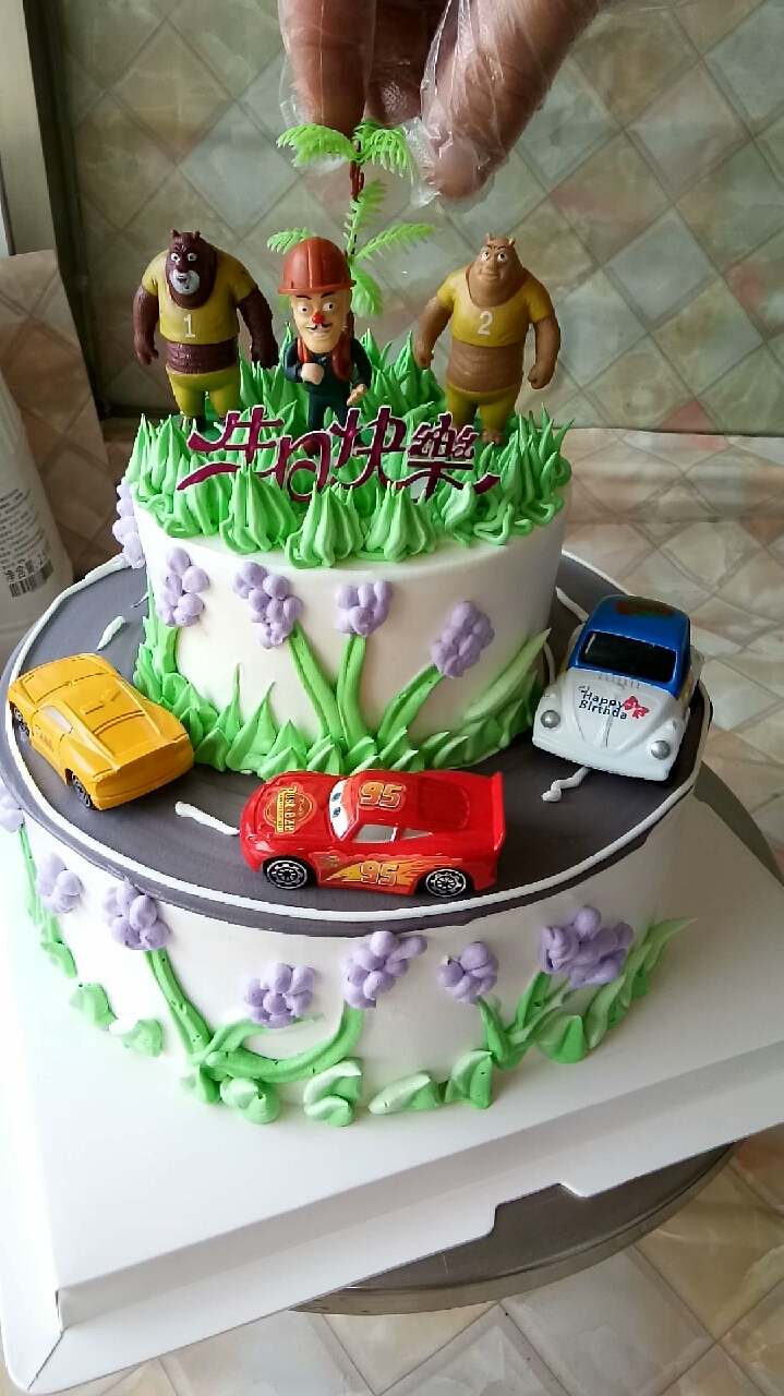 #美食创意#熊出没蛋糕，制作过程太惊讶了，信不信？