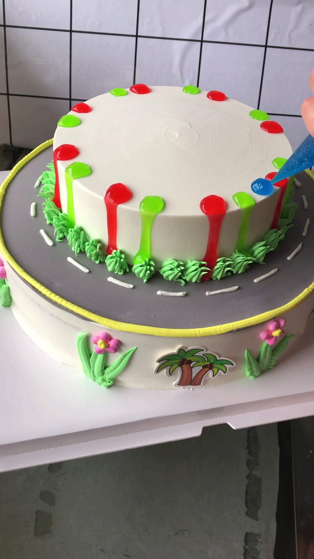 #生日蛋糕#双层蛋糕制作