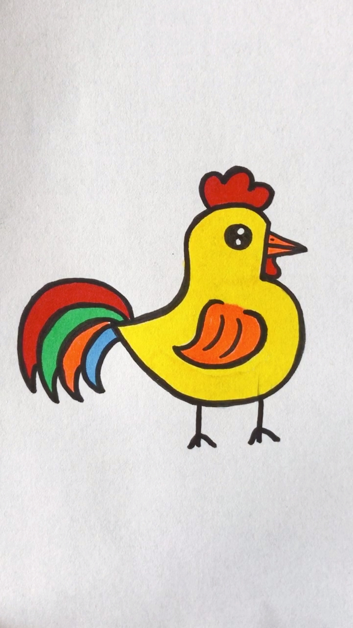 #画画原来如此简单#数字画大公鸡