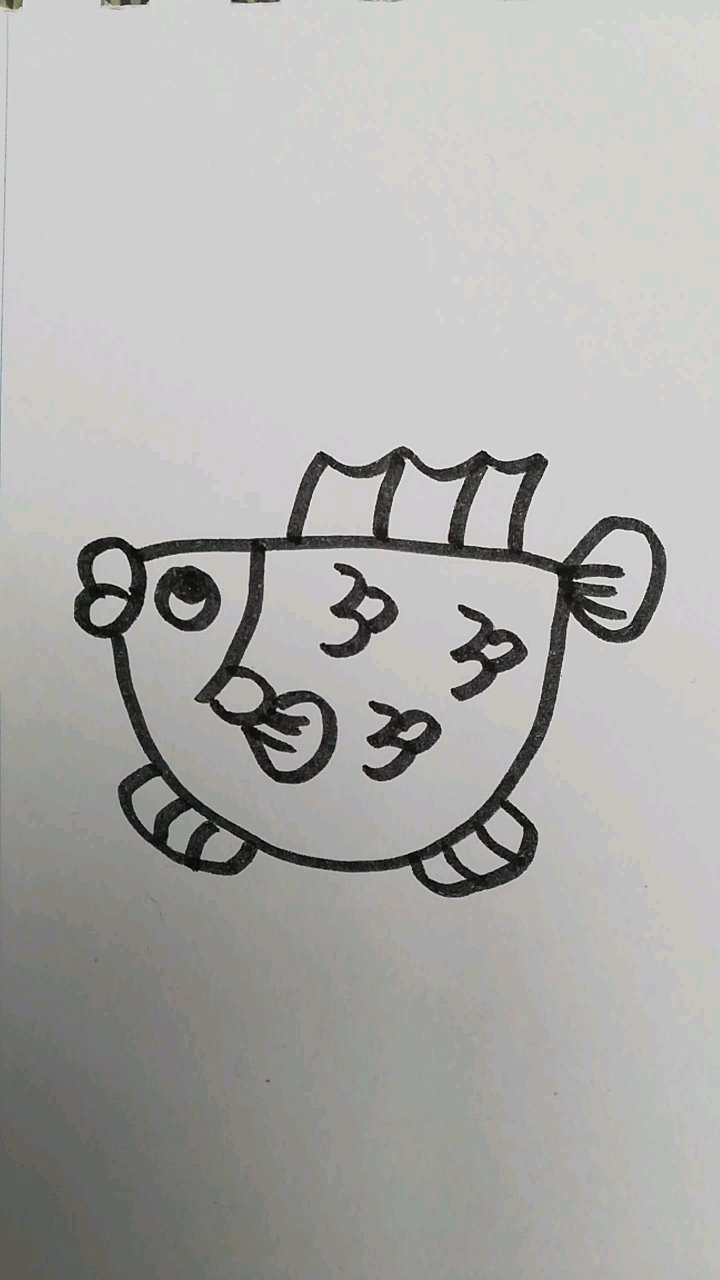 小鱼系列简笔画