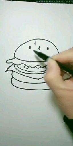 #简笔画大全#好想吃汉堡