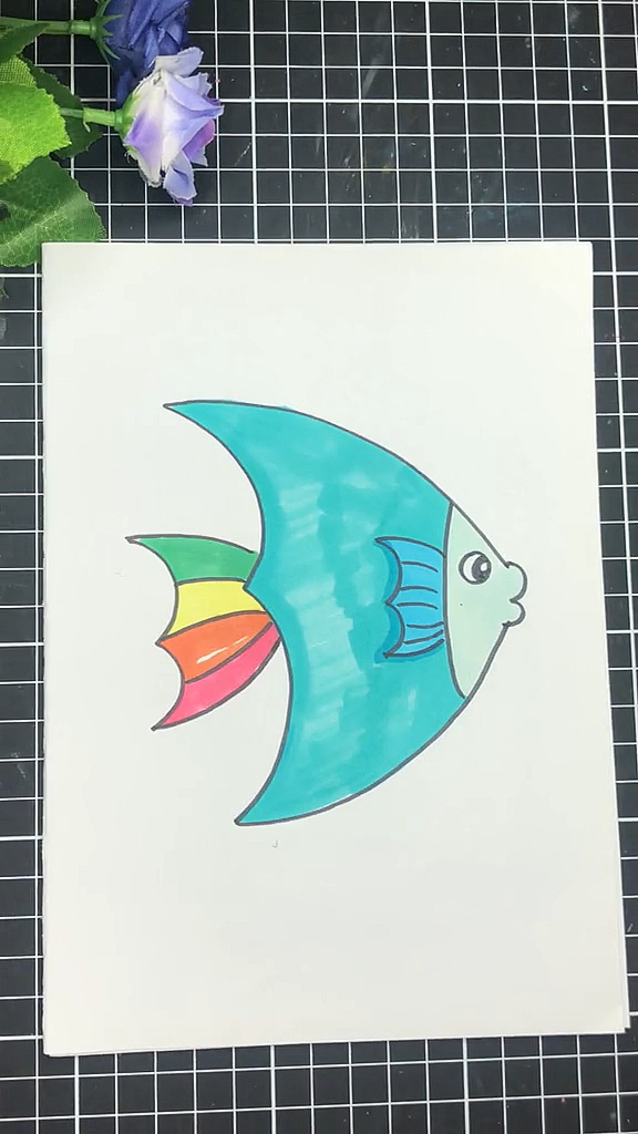 #金心简笔画#4个3画条鱼