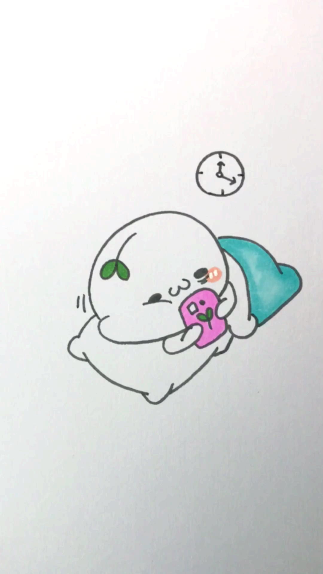 #创意简笔画#熬夜玩手机