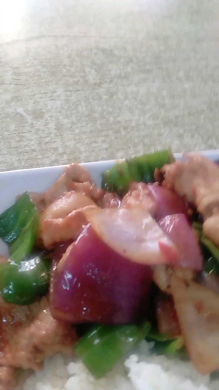盐煎肉盖饭