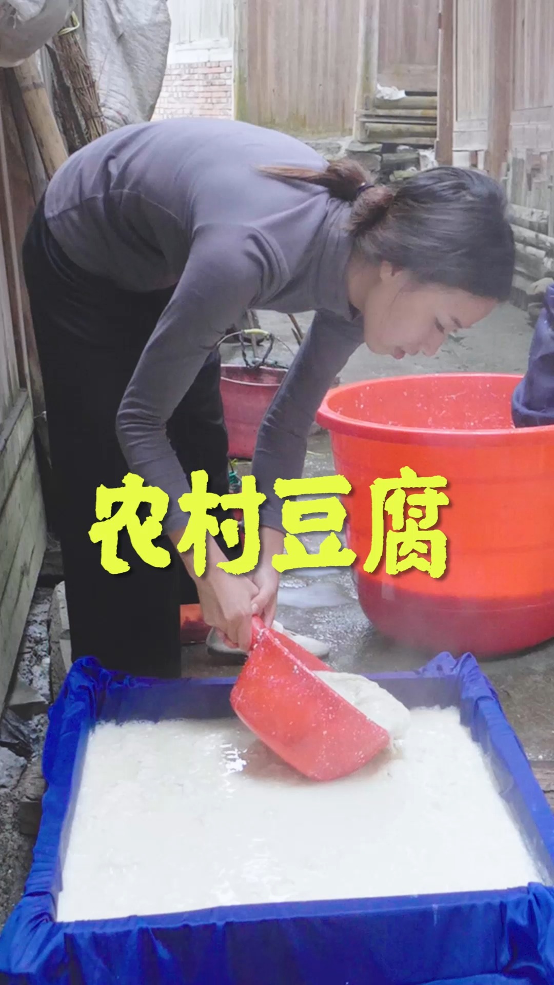#美食#实拍农村做豆腐现场