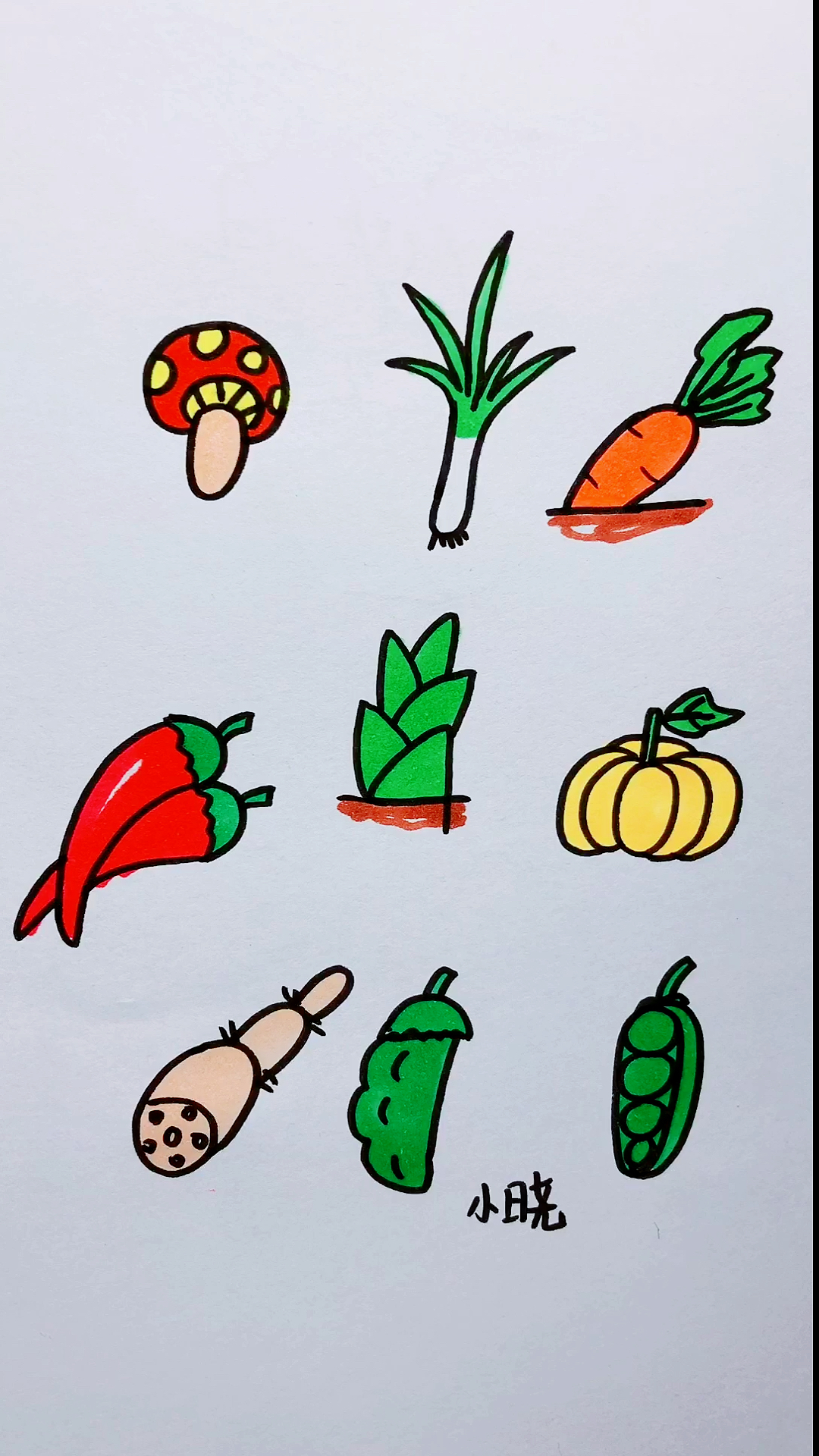 #画画原来如此简单#数字 0-8画蔬菜