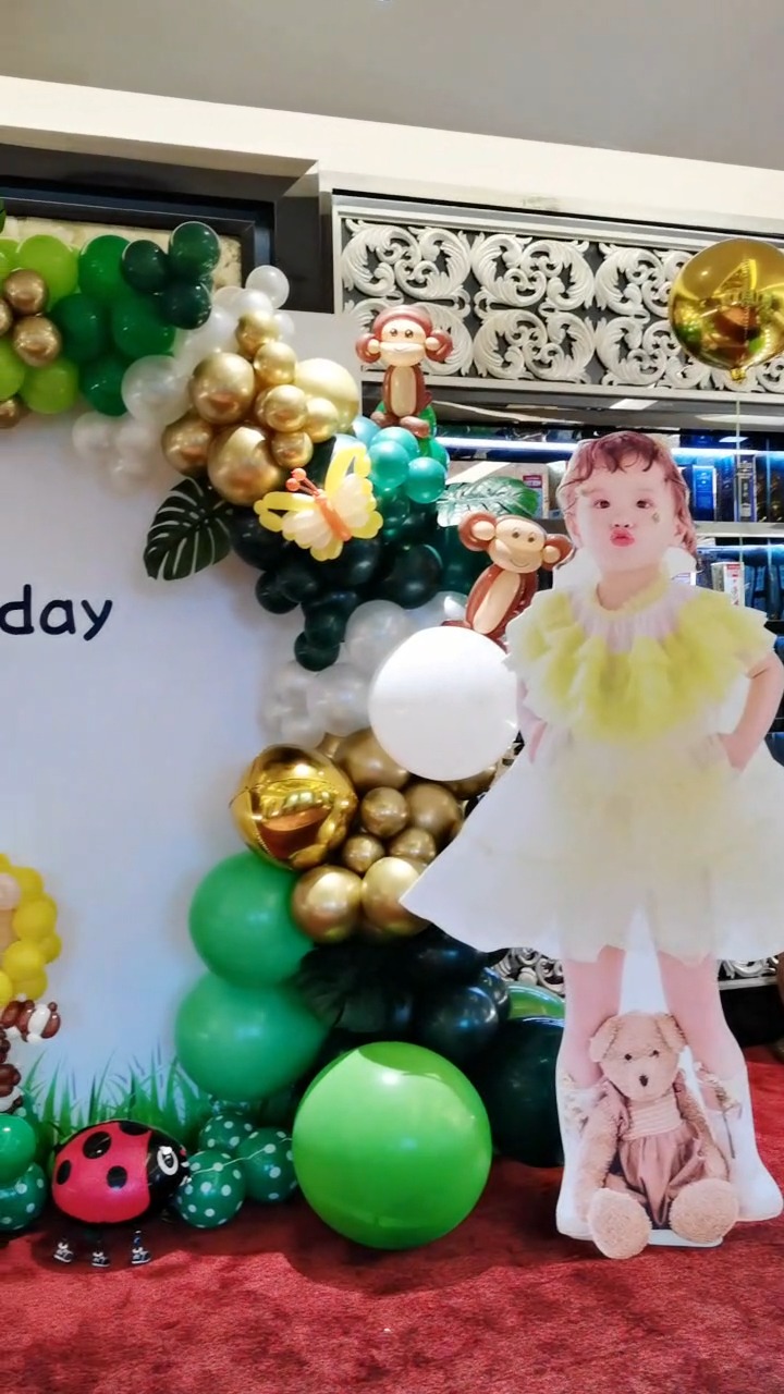 #南宁气球派对#哇!春天气息浓郁的南宁小孩生日派对布置现场,太美啦!童梦气球专为儿童生日派