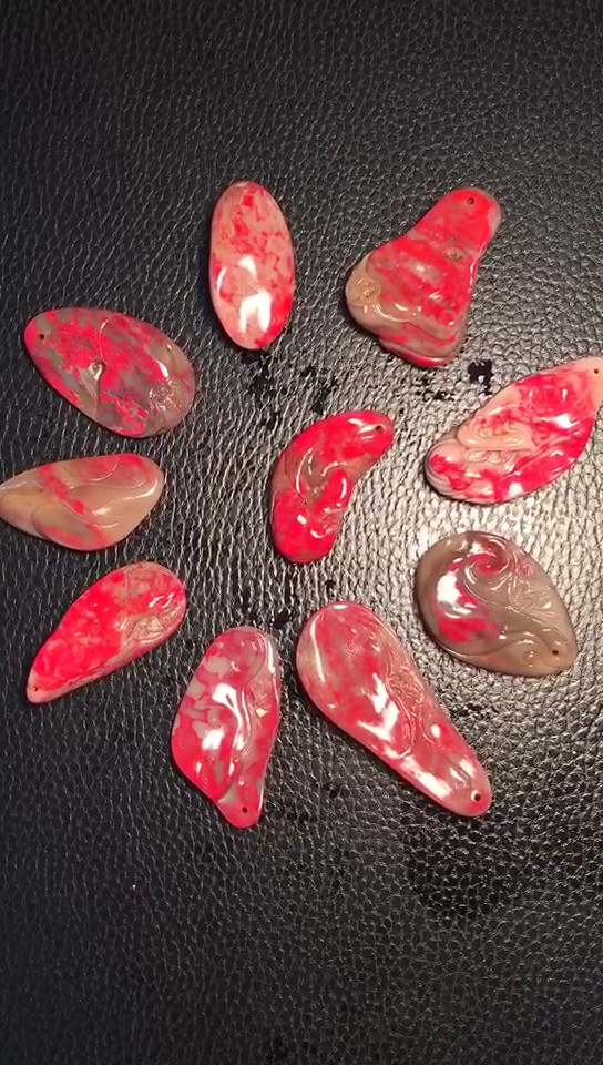 10颗昌化鸡血石吊坠!都是血好地好!从366-1500不等!