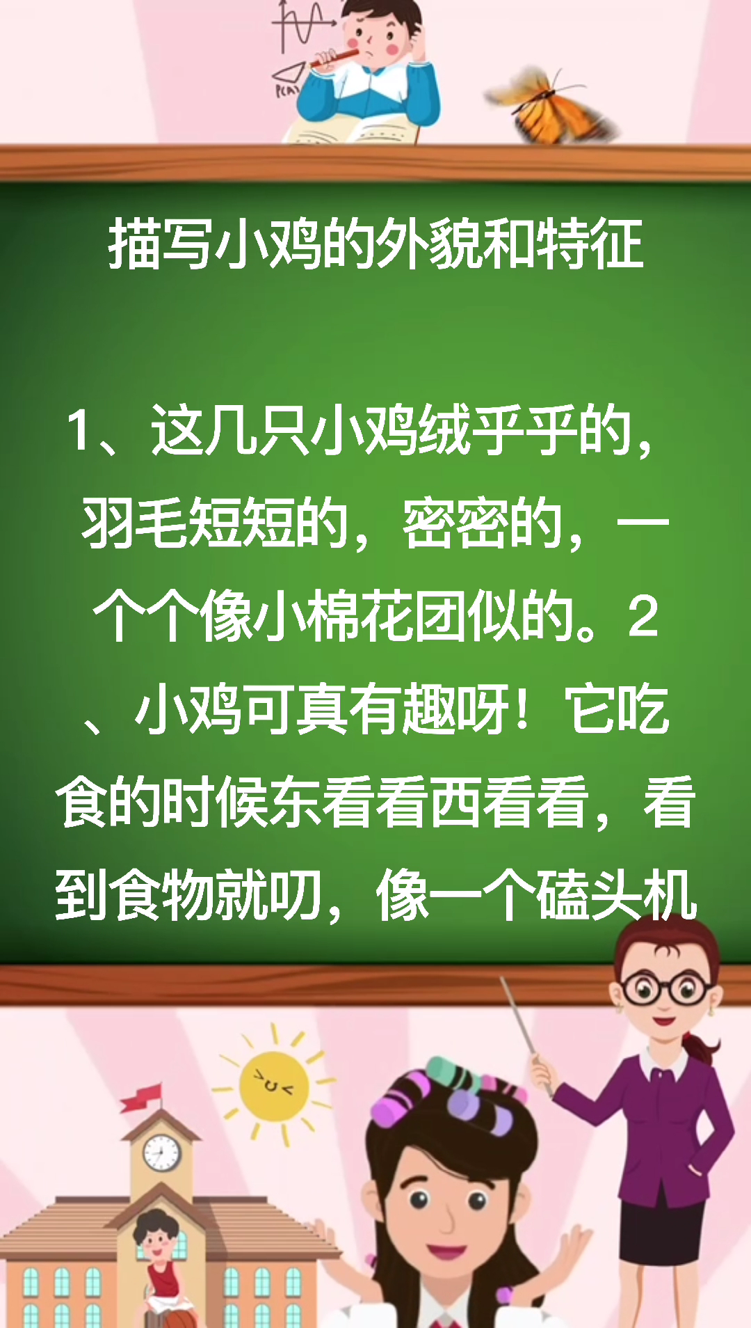 描写小鸡的外貌和特征