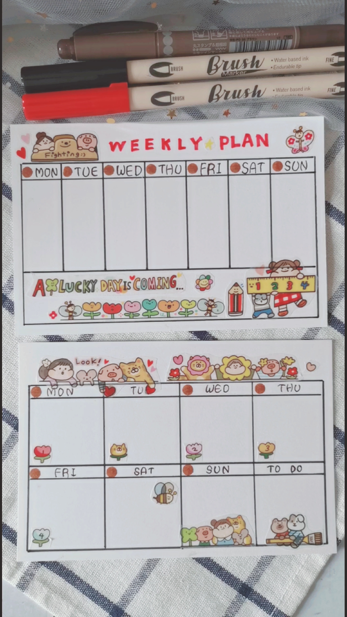 #手帐拼贴#diy周计划便签