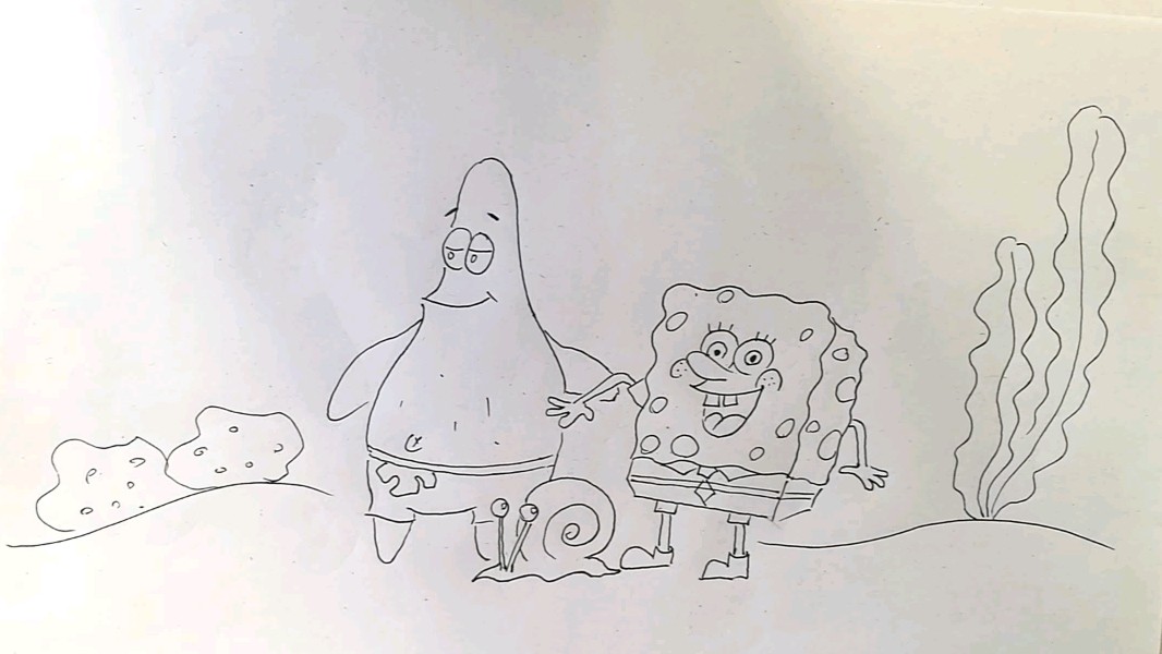 海绵宝宝和派大星的快乐周末!画起来～