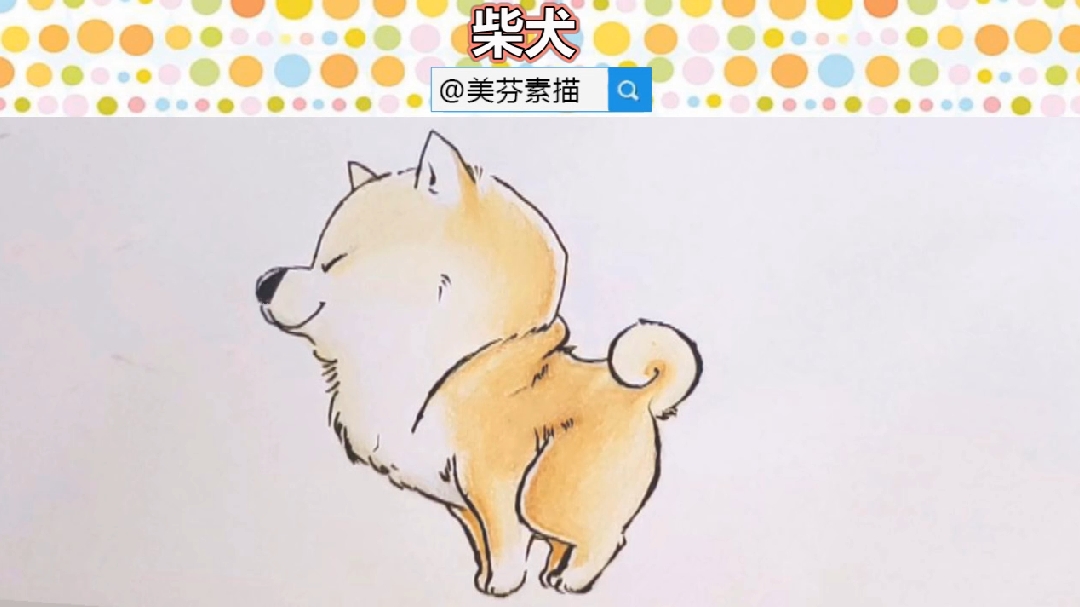 手把手教你画超萌柴犬彩铅手绘!可爱小动物简笔画大全!