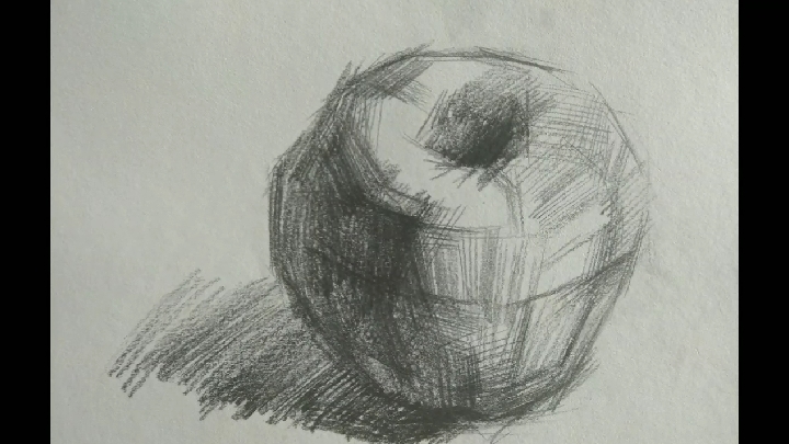 静物素描-苹果的画法,看看高手是怎么完成的