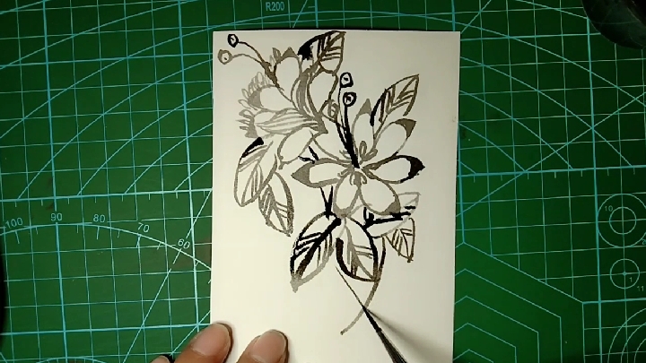 随手画黑白手绘小花,积累手帐手抄报素材