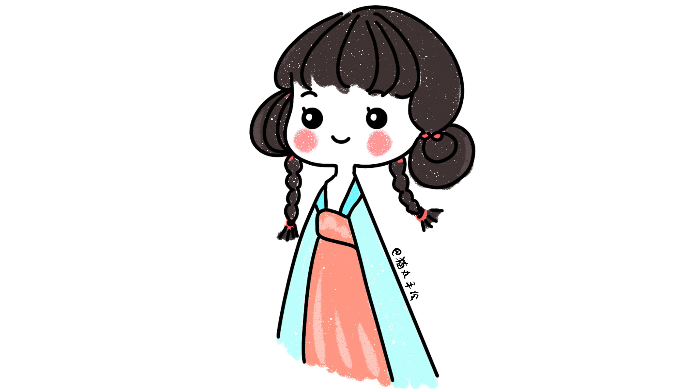 古装汉服小美女简笔画,超级简单,一看就会,赶紧收藏起来学习吧