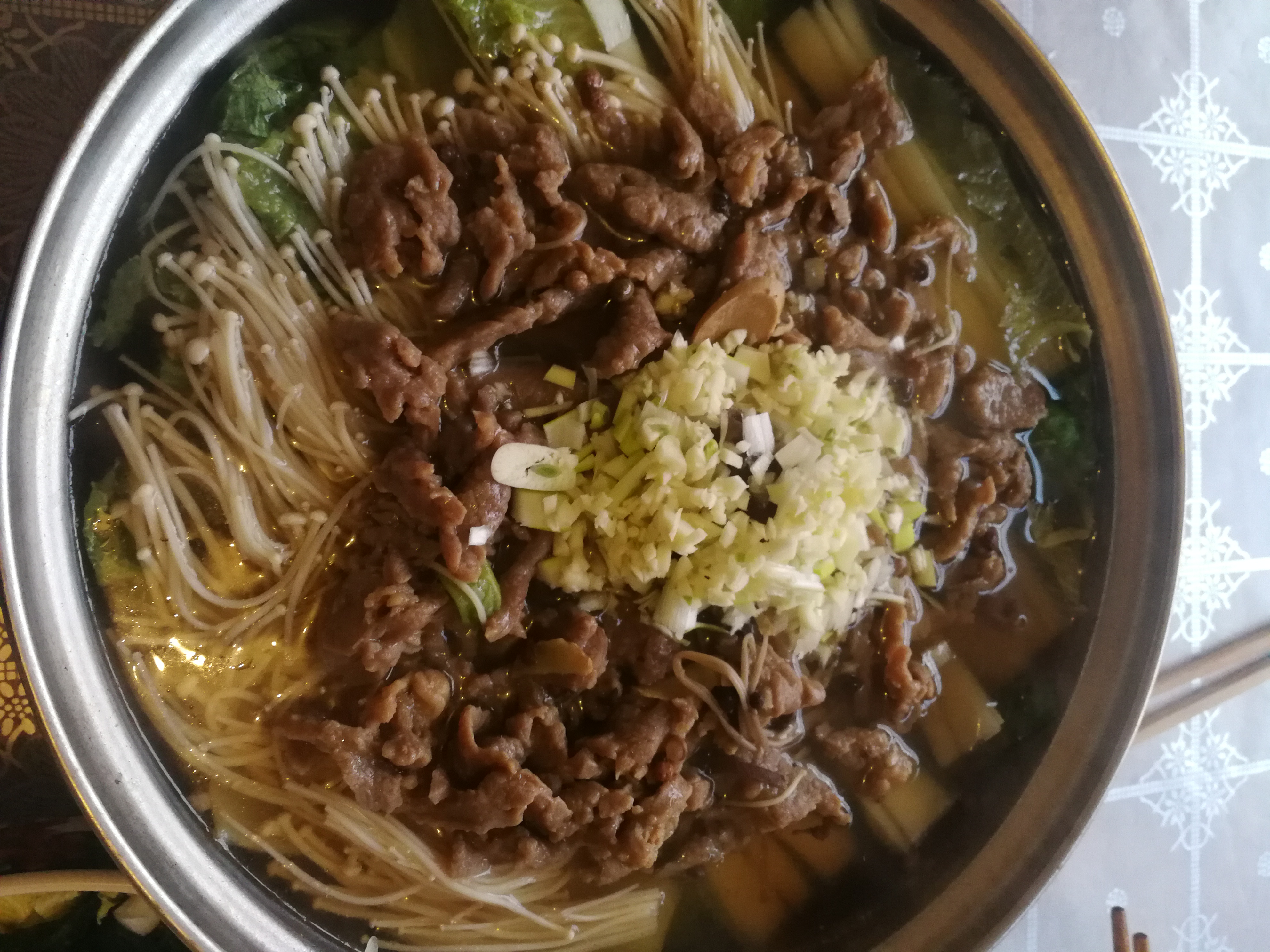 家庭美食～晚餐～之蒜蓉水煮牛肉