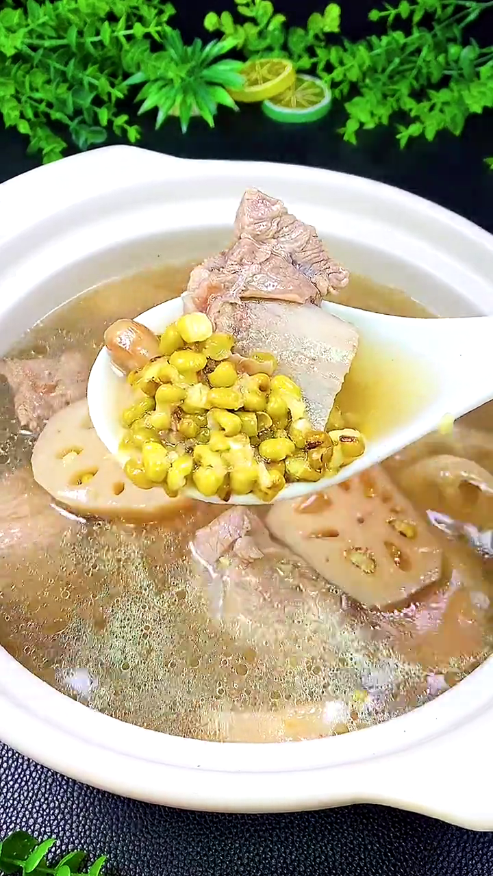 扇子骨莲藕绿豆汤