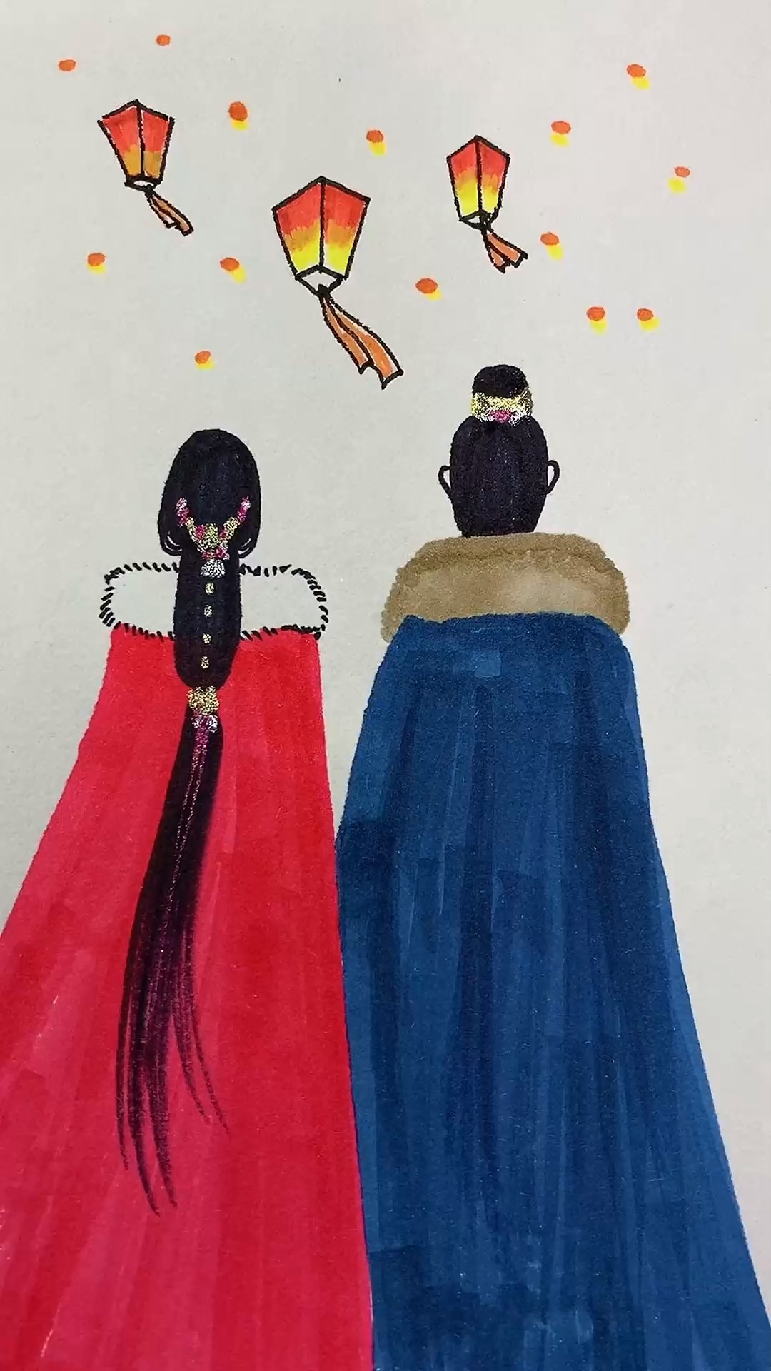 简单几笔画古风人物 一学就会 简笔画