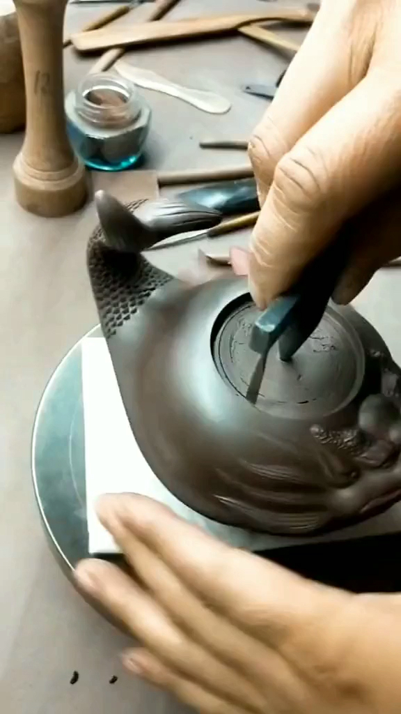 《鱼跃龙门》开口与敲章制作步骤 