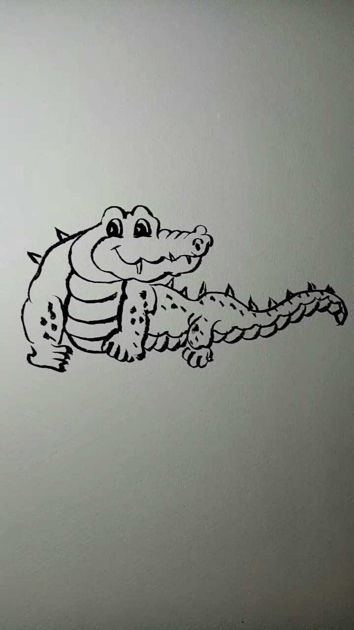 #全民好物节#鳄鱼简单白描画教程