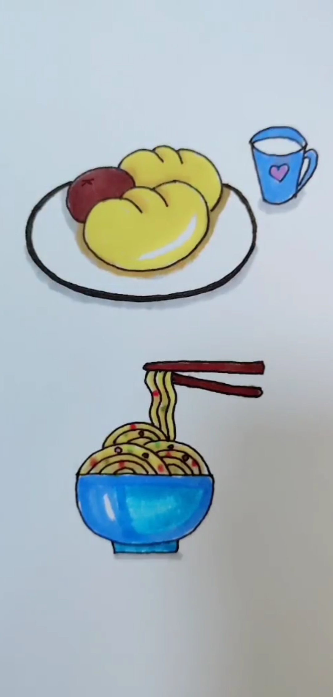 #简笔画#两款早餐简笔画,你喜欢哪款呢?