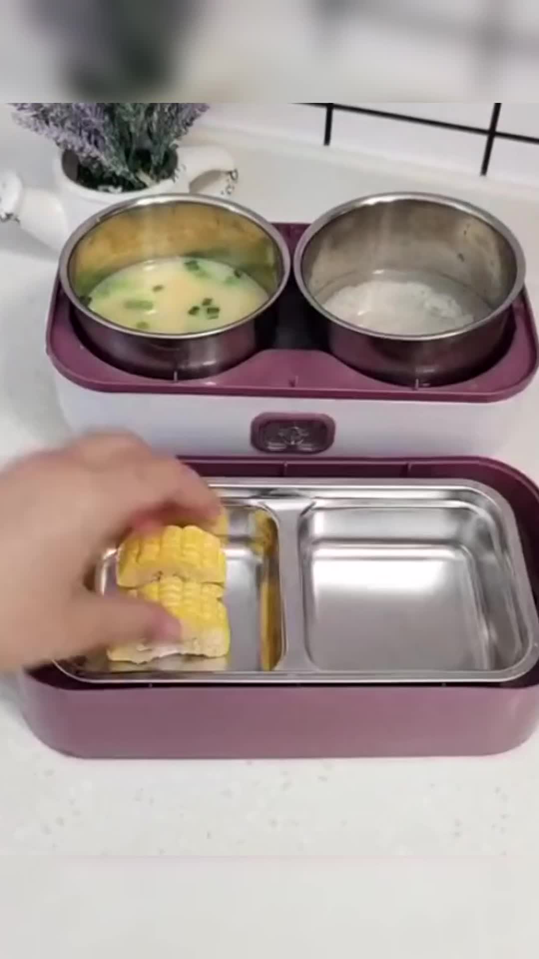 电热饭盒,随时都能吃上热腾腾的饭,同事很羡慕!