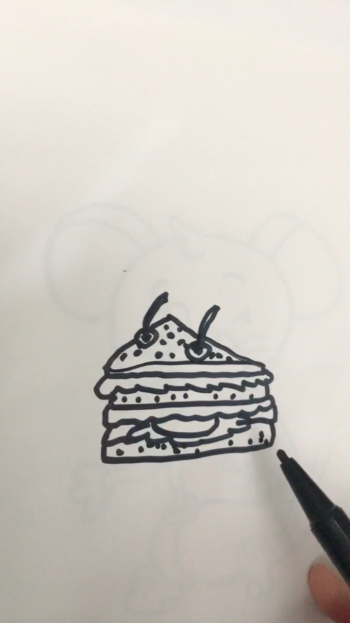 简笔画。三明治