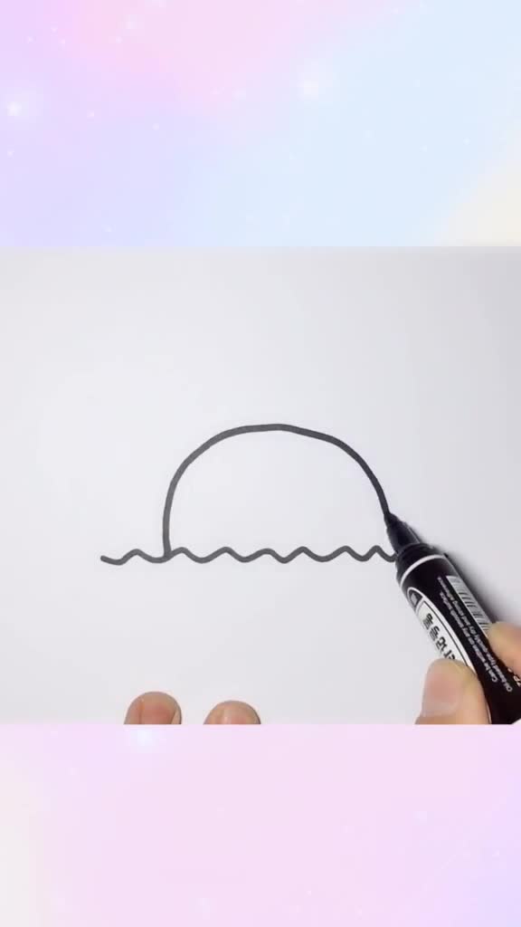 教你学画简笔画:小鲸鱼简笔画,画画,绘画