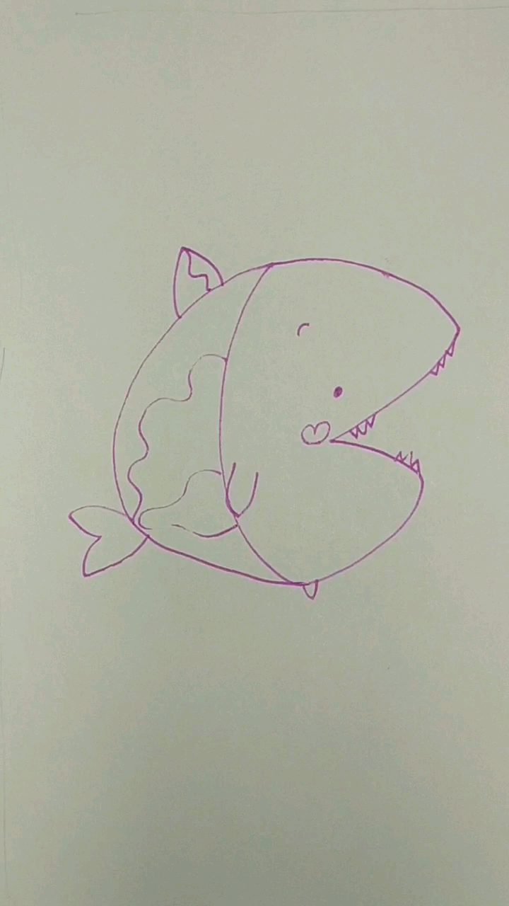 #小朋友爱画画#3是一条大嘴鱼!超简单易上手!