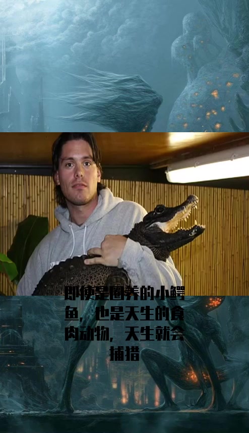 #社会奇闻#即使是圈养的小鳄鱼,也是天生的食肉动物,天生就会捕猎
