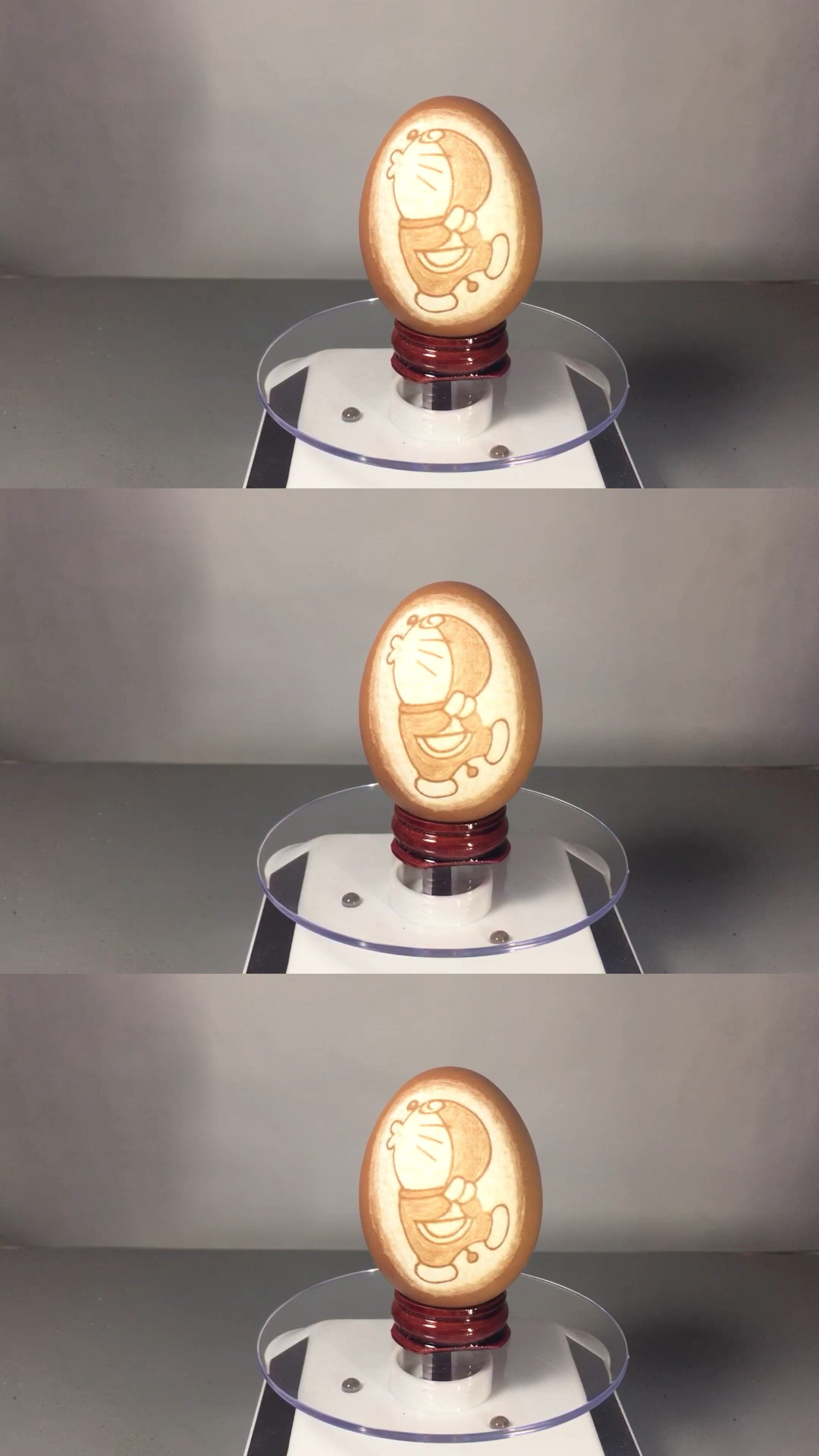 鸡蛋雕刻作品,卡通人物哆啦A梦