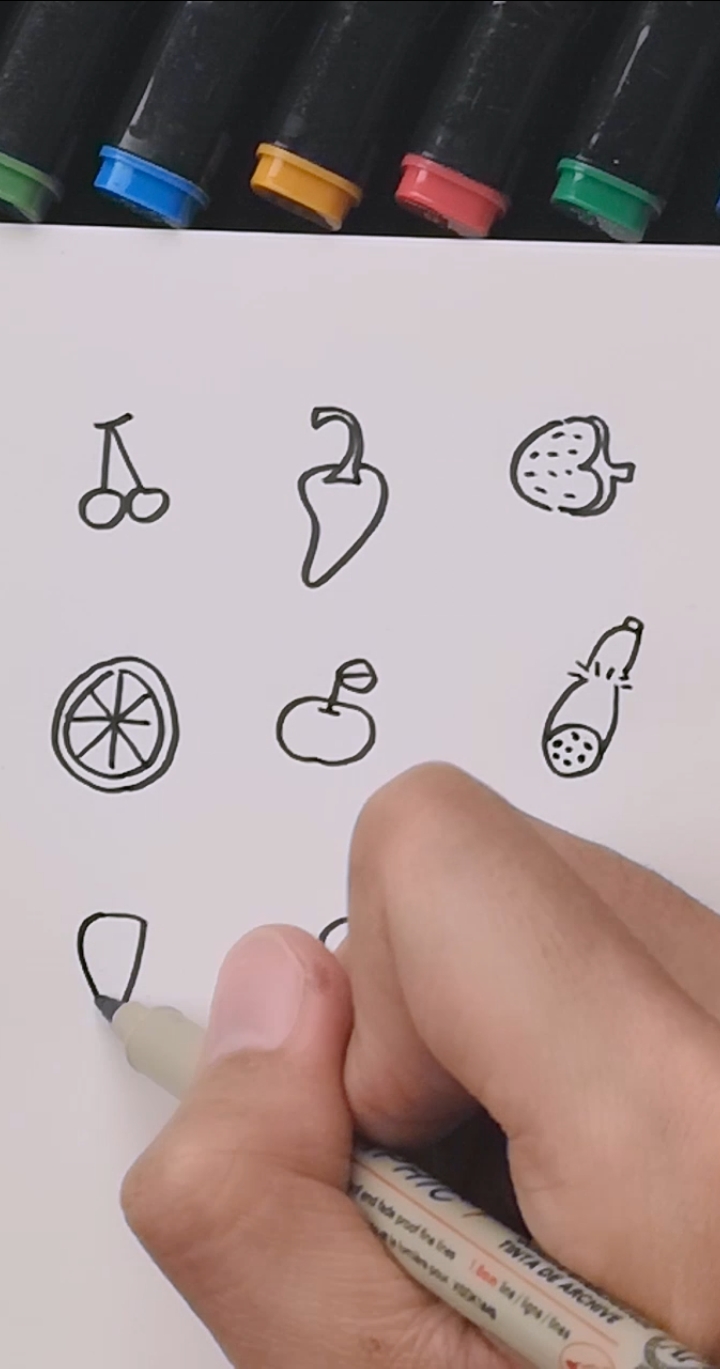 #简笔画#1-9水果蔬菜简笔画